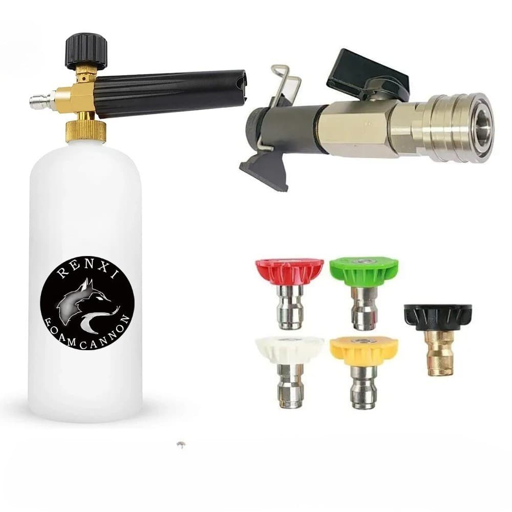 Kit De Válvula De Esfera De Espuma De Neve Para Lavagem De Carro 1L 1/4 " Conector Rápido Mangueira Interruptor De Conex