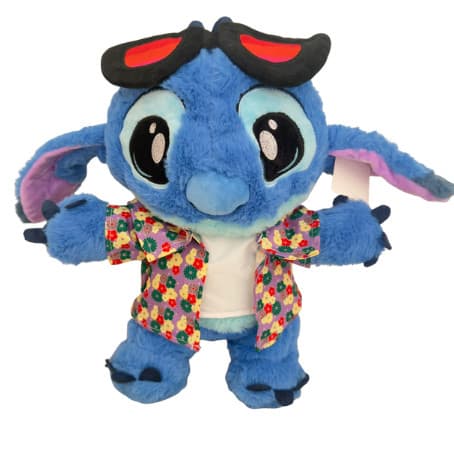 Pelúcia Stitch 35Cm Com Óculos E Camisa Florida Antialérgico Super Fofo Para Presentear