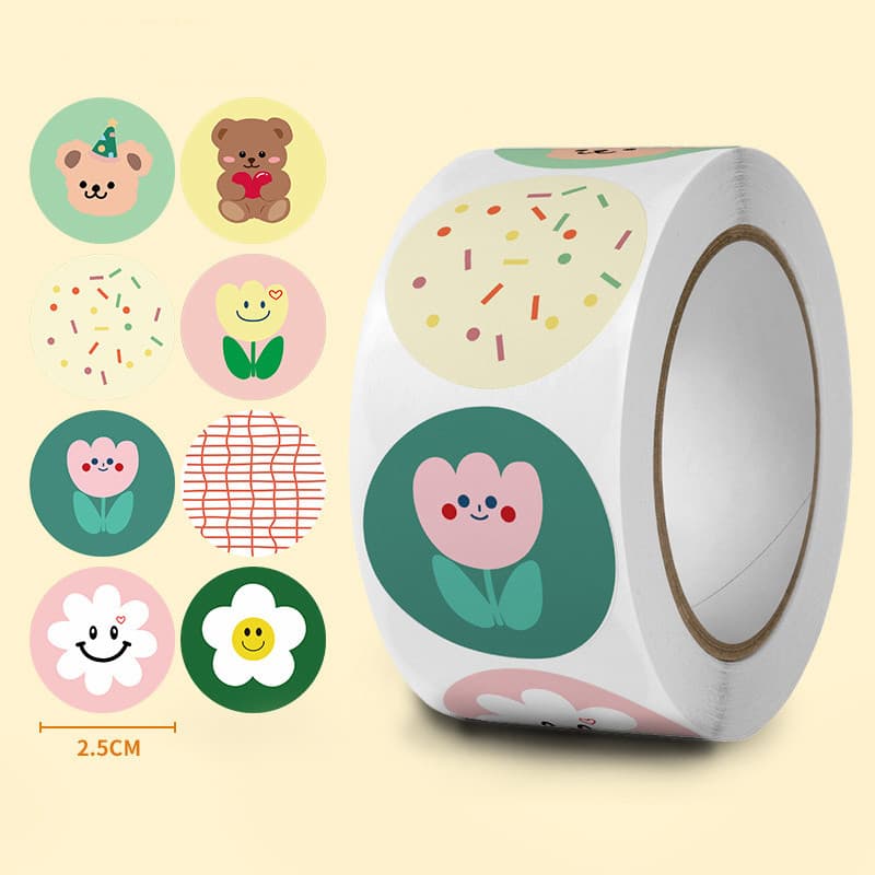 Novos desenhos animados embalagem de alimentos adesivos sanduíche papel vedação adesivos artesanais hambúrguer piqueniqu