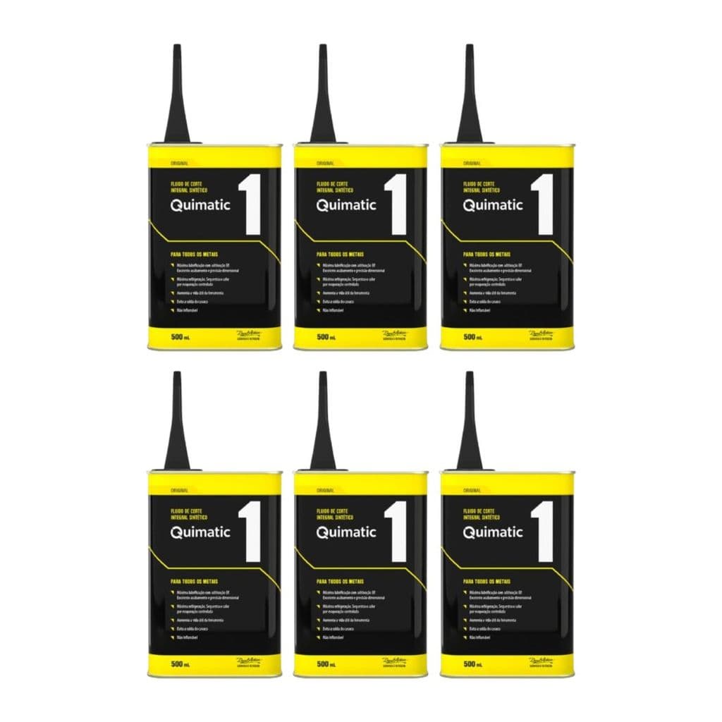 6 Fluido De Corte Quimatic Nº1 500ml Tapmatic Óleo Lubrificante Para Rosquear Furar Usinar Metal