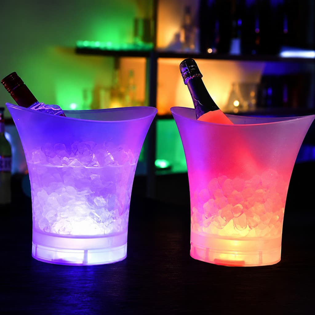 Balde de Gelo Portátil 5L com Alto Falante Bluetooth e LED