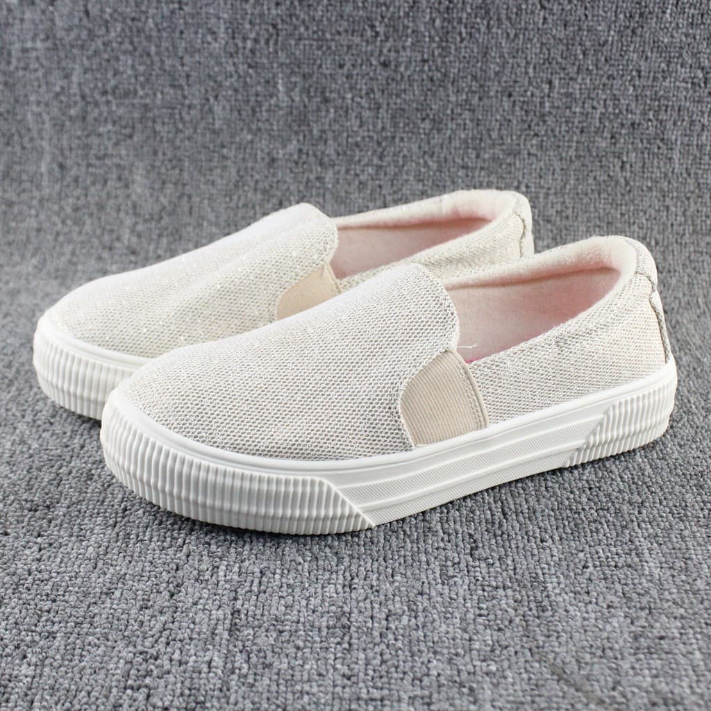 Verão meninas deslizamento-em balde sapatos planos preguiçosos sapatos de lona confortáveis almofada de memória macia sa