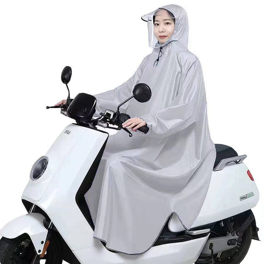 Bateria elétrica carro capa de chuva com mangas das mulheres dos homens motocicleta longo corpo inteiro à prova de chuva