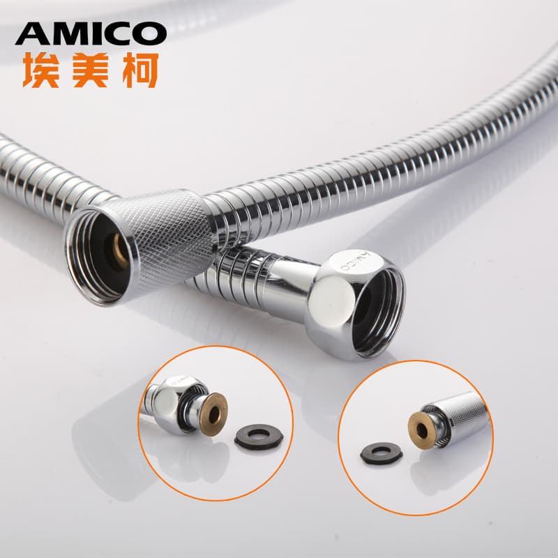 Genuíno Emico 304 aço inoxidável mangueira de chuveiro banheira tubo conexão 4 pontos doméstico Universal GS2