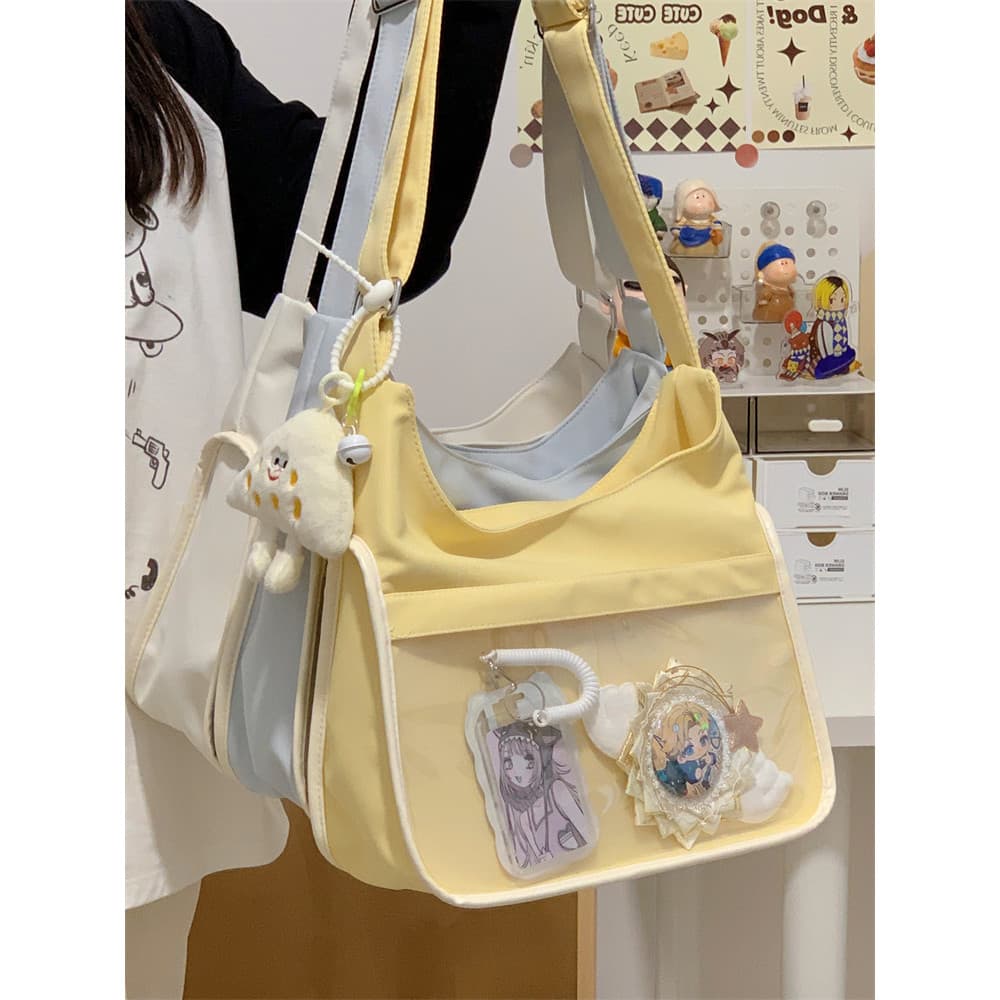 Bonito Campus mensageiro saco feminino 2024 novo estilo ins verão transparente All-Match dor saco Casual Commuter bolsa