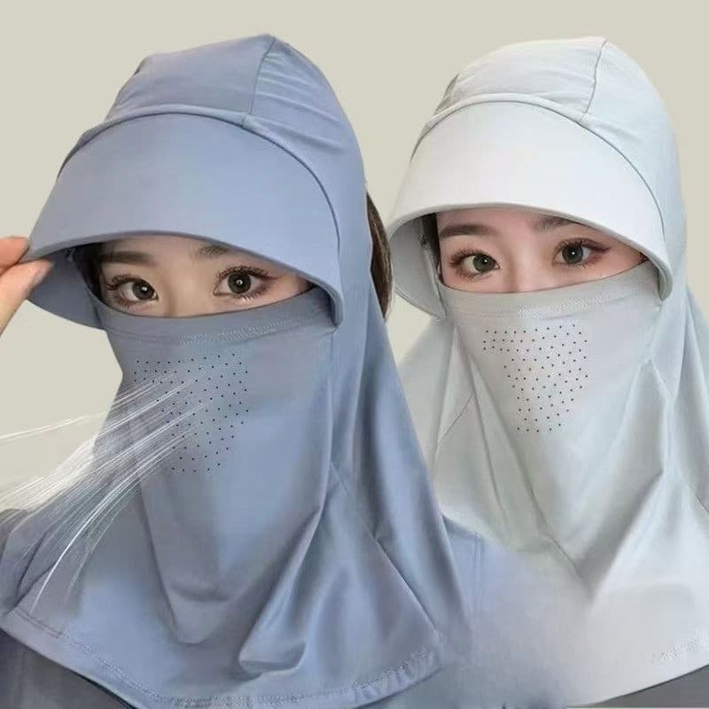 Cool Ice Silk Protetor Solar Máscara Proteção de Pescoço Máscara de Proteção Ultravioleta Integrada com Capuz
