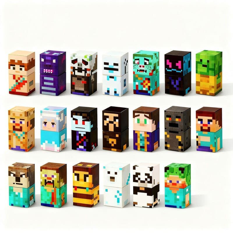 Blocos Magnéticos: Kit com Personagens e Cenários de Jogo