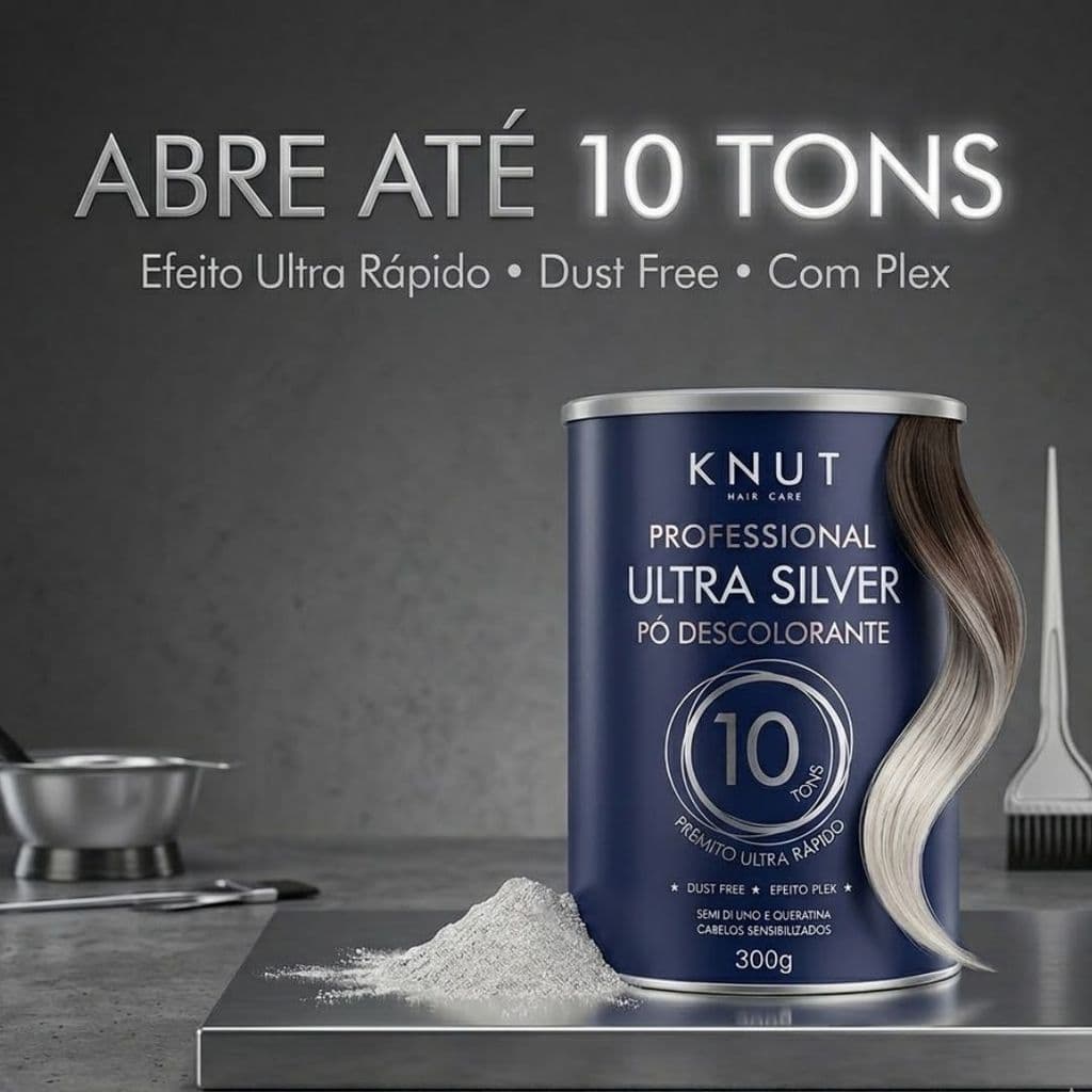 Pó Descolorante KNUT Ultra Silver Até 10 Tons 300g
