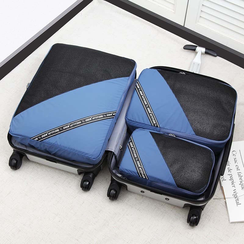 GOX Bolsa de armazenamento respirável para viagem Bolsa de embalagem de bagagem Roupa íntima Sapatos Conjunto de embalag