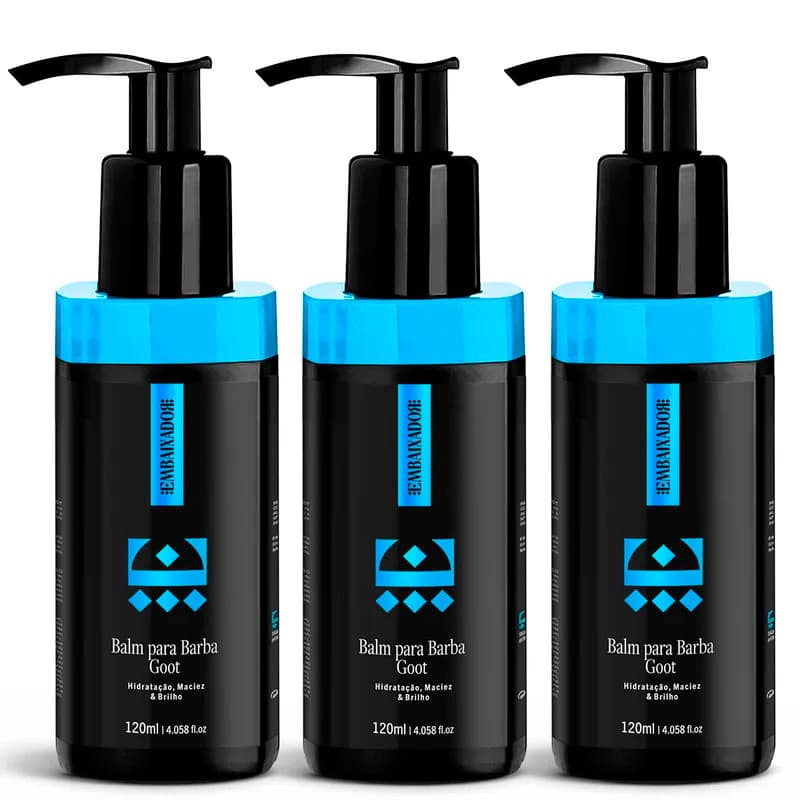 Kit com 3 Balm para Barba Masculino Goot Embaixador 120ml