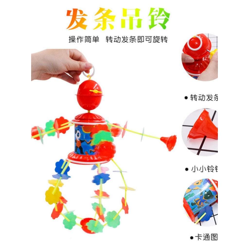 .Música quebra-cabeça girando divertido brinquedo do bebê carrilhão de vento relógio cama sino enrolamento elétrico pend