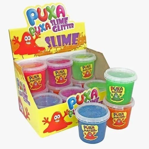 Slime glitter caixa com 12 unidades - Slime Puxa Puxa