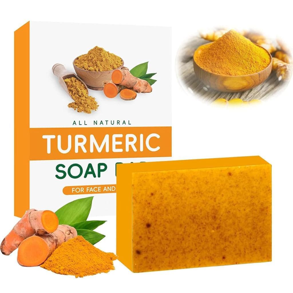 Sabonete em Barra de Cúrcuma, Sabonete em Barra Orgânico de Cúrcuma para Rosto e Corpo, Sabonete Iluminador de Cúrcuma,