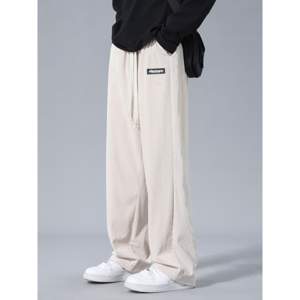 Outono inverno calças de veludo dos homens Street Wear 2024 novo estilo solto em linha reta Sweatpants primavera outono