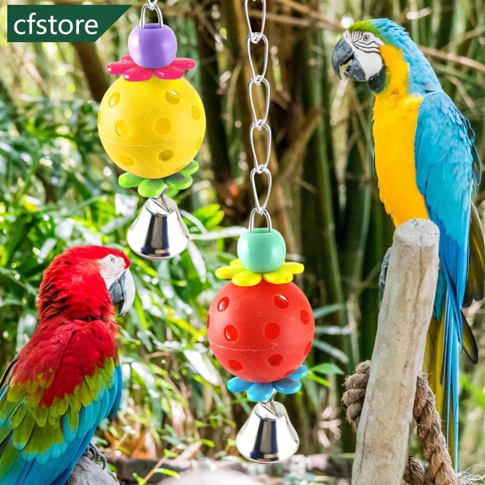 CFSTORE 1PC Colorido Papagaio Plástico Subir Mordida Mastigar Brinquedo Com Sino Pendurado Pássaros Gaiola Decoração Par