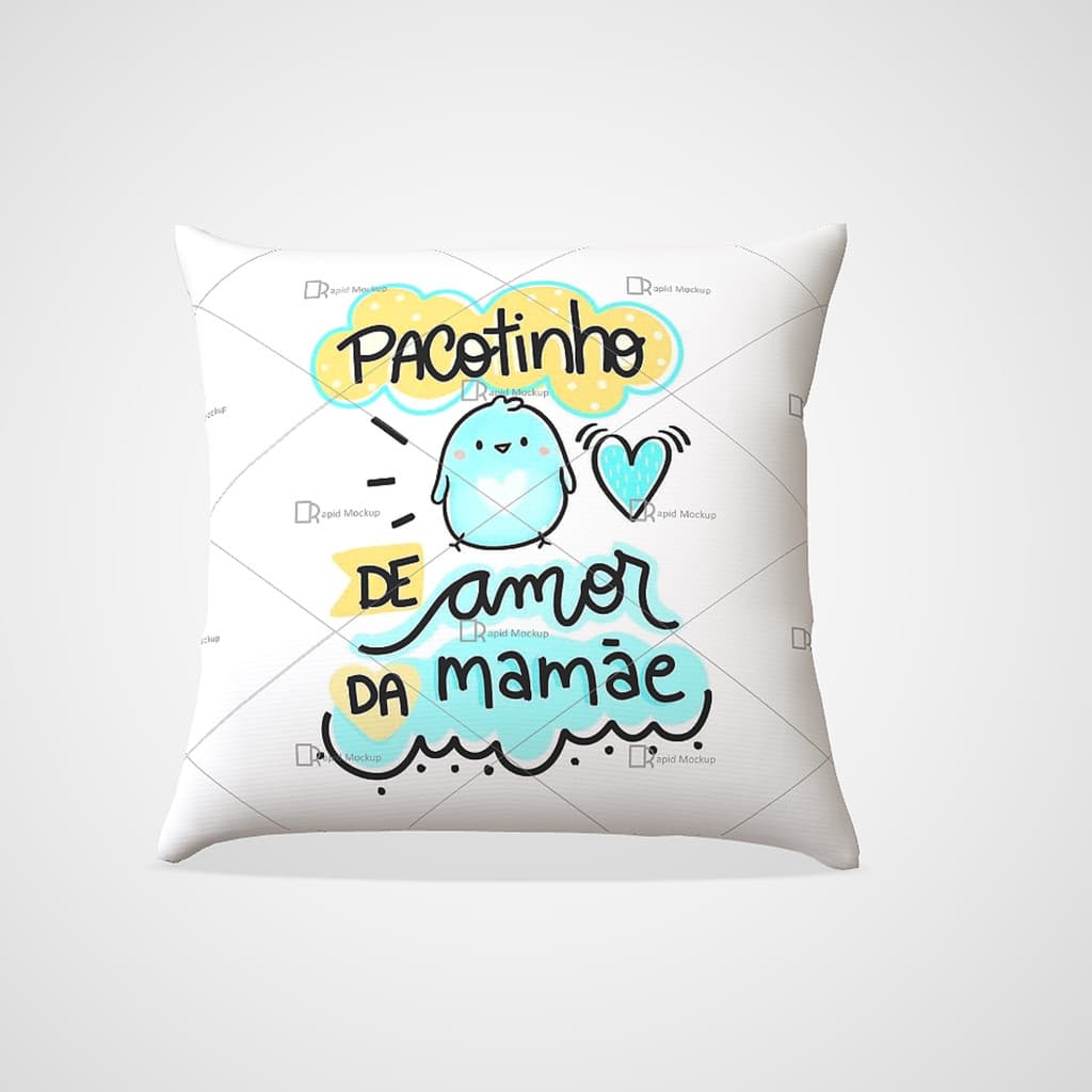 Almofada Decorativa 30x30 para bebe recém nascido presente com Mensagem pacotinho de amor
