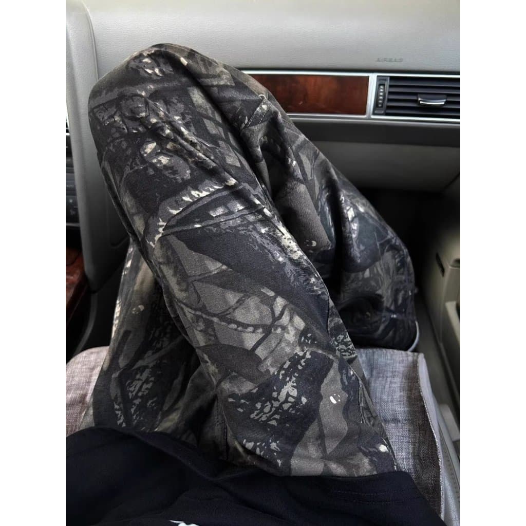2025 calças camufladas ramo americano camuflagem angustiado macacão calças masculinas retas soltas ao ar livre calças ca