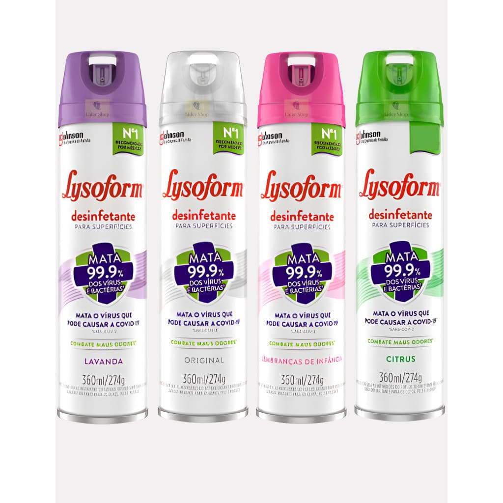 Desinfetante Lysoform ORIGINAL ou LAVANDA  ou INFÂNCIA  ou CITRUS 360ml - Elimina Germes, Odores, Seguro p/ Pets