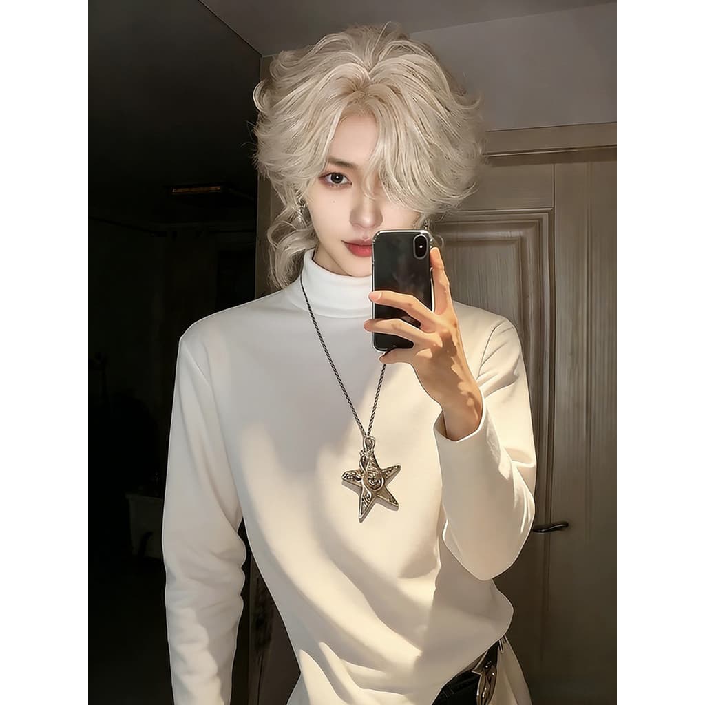 Todo mundo se sente dupla face alemão veludo branco camisa de fundo masculino inverno forro de lã bonito interior americ