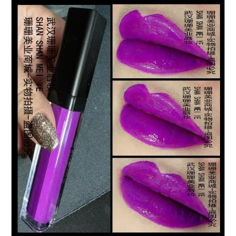 Frete grátis creme brilhante roxo esmalte labial à prova d'água copo antiaderente branco brilhante roxo batom líquido nã