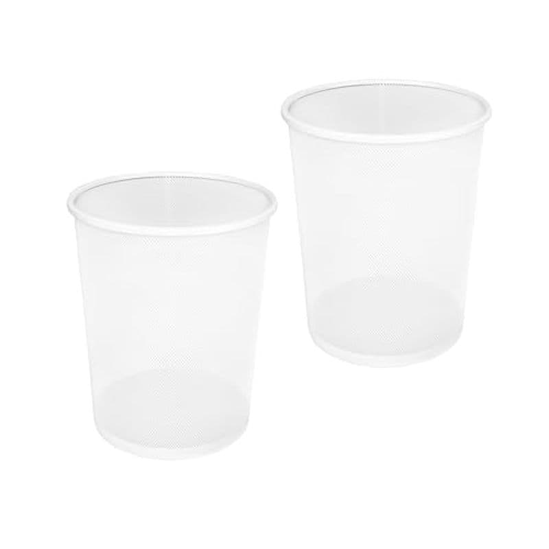 Seville Classics Lixeira Redonda De Malha De Aço Com 2 Pacotes Para Lixo Ou Reciclagem Em Casa , Escritório Garagem , Pr