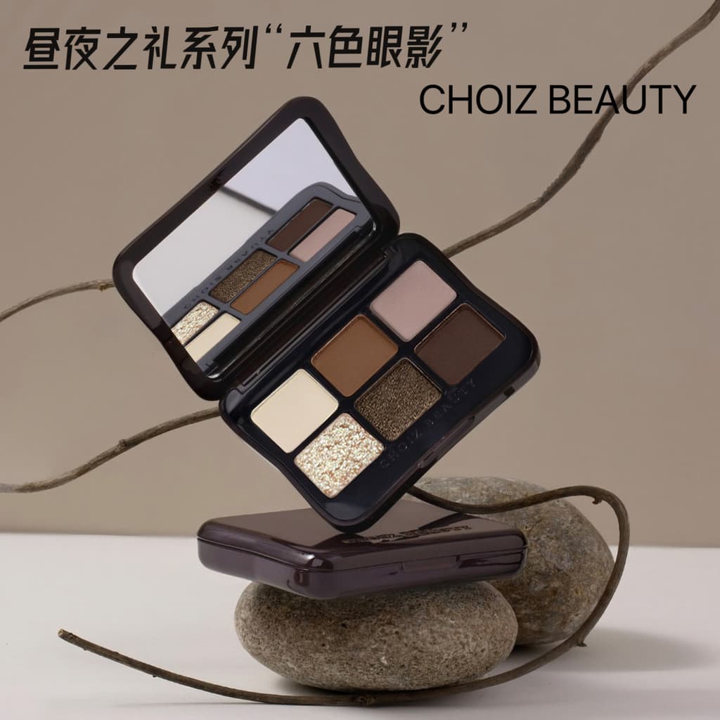CHOIZBEAUTY Dia Noite Presente Série Paleta de Sombras de Seis Cores C03 Noite Estrela Rio Perolado Grande Lantejoulas C
