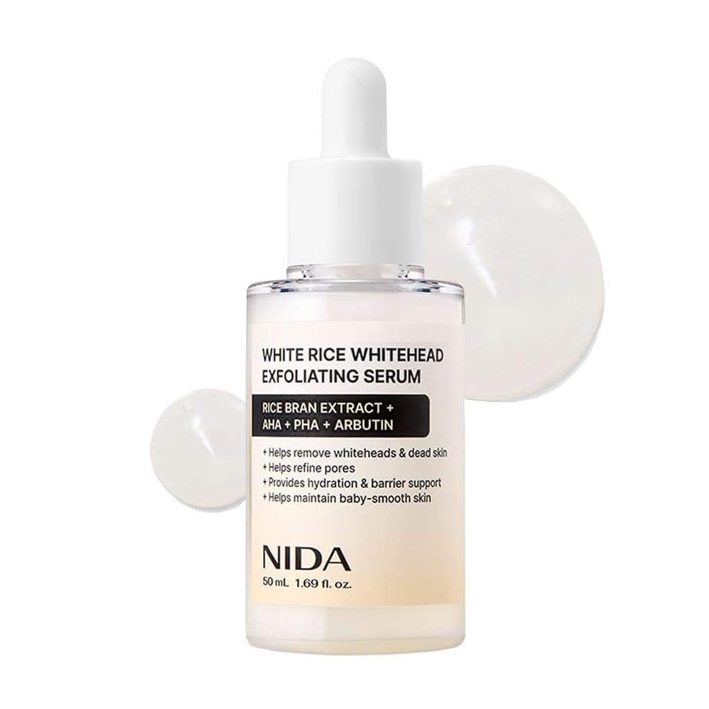 Sérum Esfoliante para Cravos Brancos NIDA White Rice |   1,69 fl.oz., 50ml |   Esfoliante Facial Suave Diário para Remov