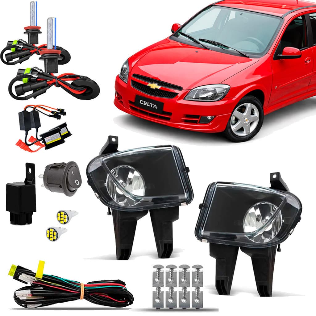 Kit Farol Milha Celta 2007 2008 2009 2010 11 + Xenon 8000k