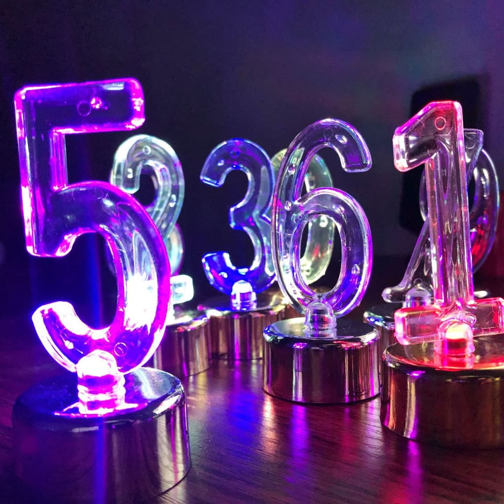 Números Iluminados LED RGB Aniversário Casamento Bodas Festa Comemorações