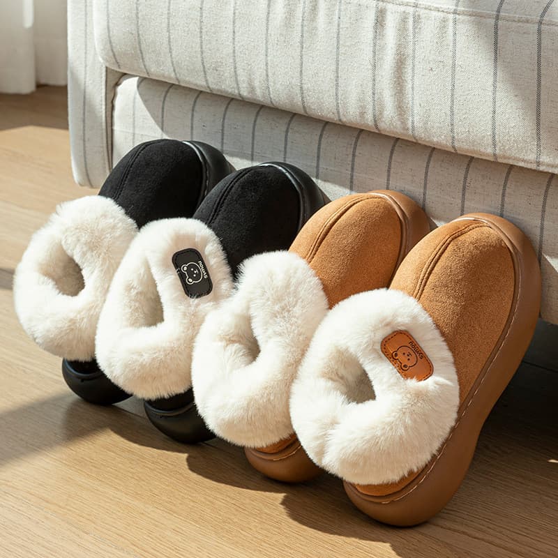 Sapatos de algodão de inverno feminino salto com tudo incluído 2025 novo estilo de pelúcia forro de lã de alto valor man