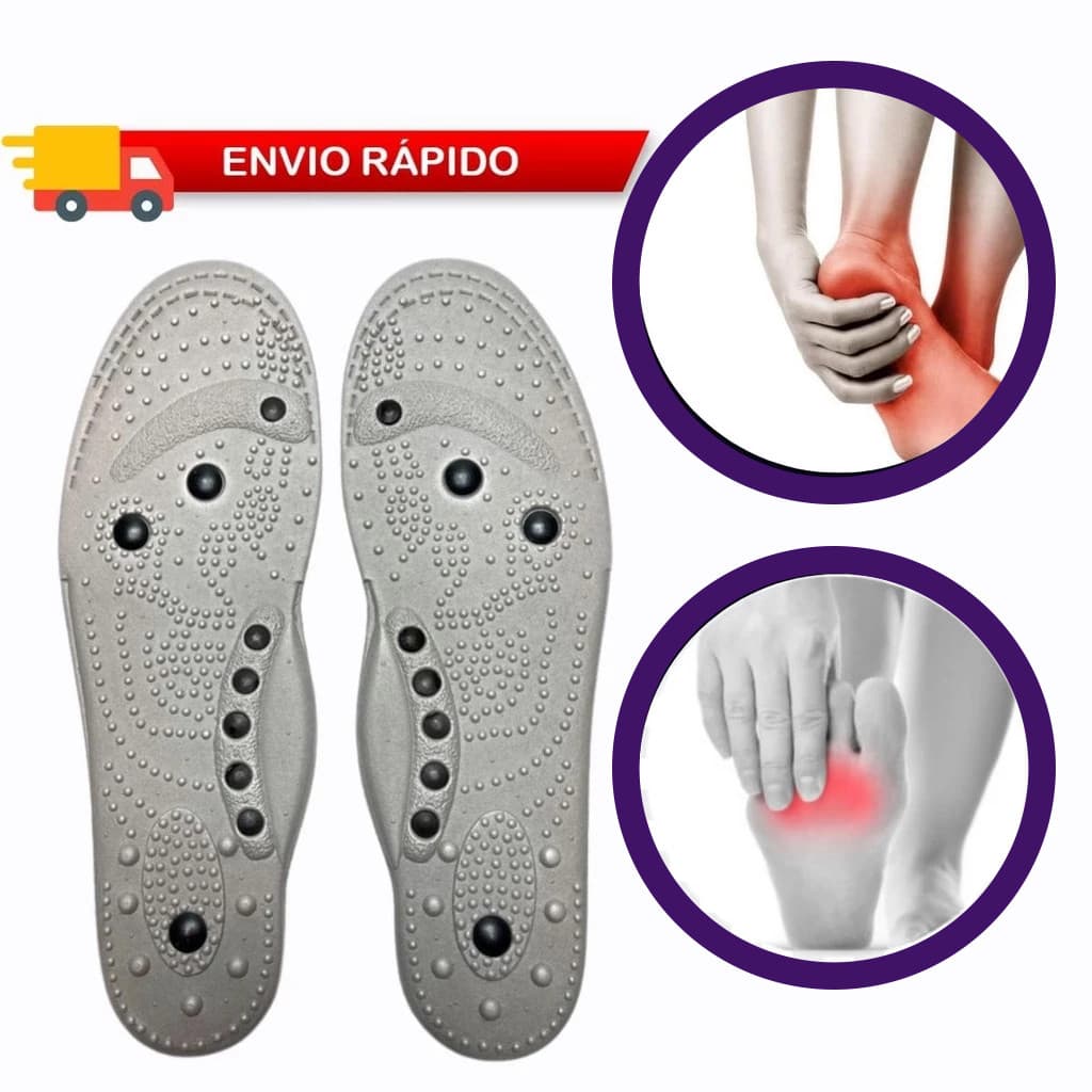 Palmilha Magnetica Massagem Anti Stress Dores Terapia Anatômica Unissex Para Calçado
