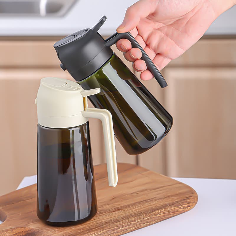 Pulverizador e vertedor de óleo de dupla função para air fryer, frasco pulverizador de óleo atomizado, vertedor de óleo