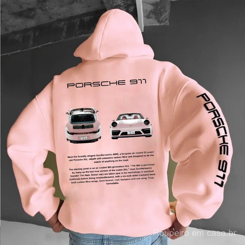 StreetcarHoodiePrintsMen Car Print Trendy Moletom Solto Casual Versátil Camisa Com Capuz
