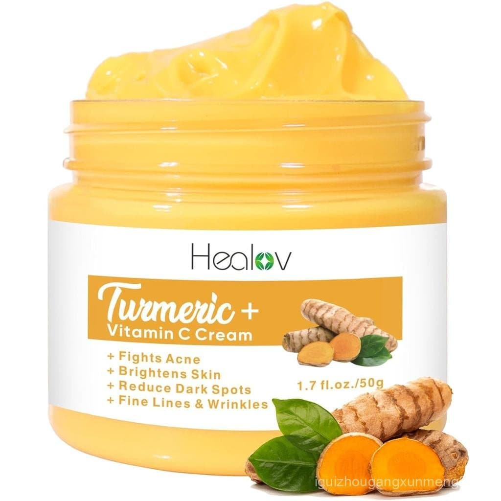 Creme Facial de Cúrcuma para Rosto e Corpo - Loção Natural de Cúrcuma para Clareamento da Pele - A Cúrcuma Limpa a Pele,
