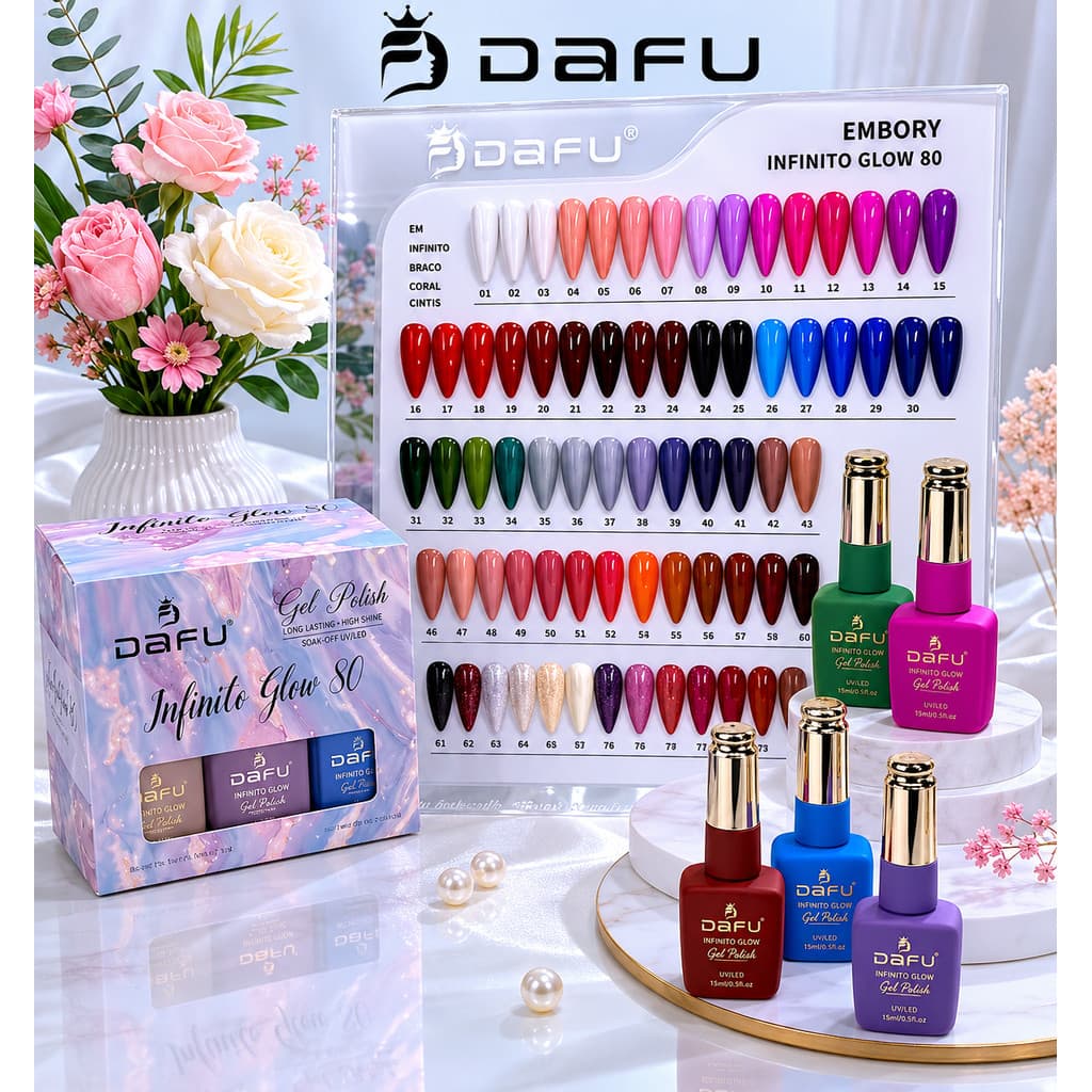 KIT COM 10  ESMALTES EM GEL DAFU CORES SORTIDAS EM80RY