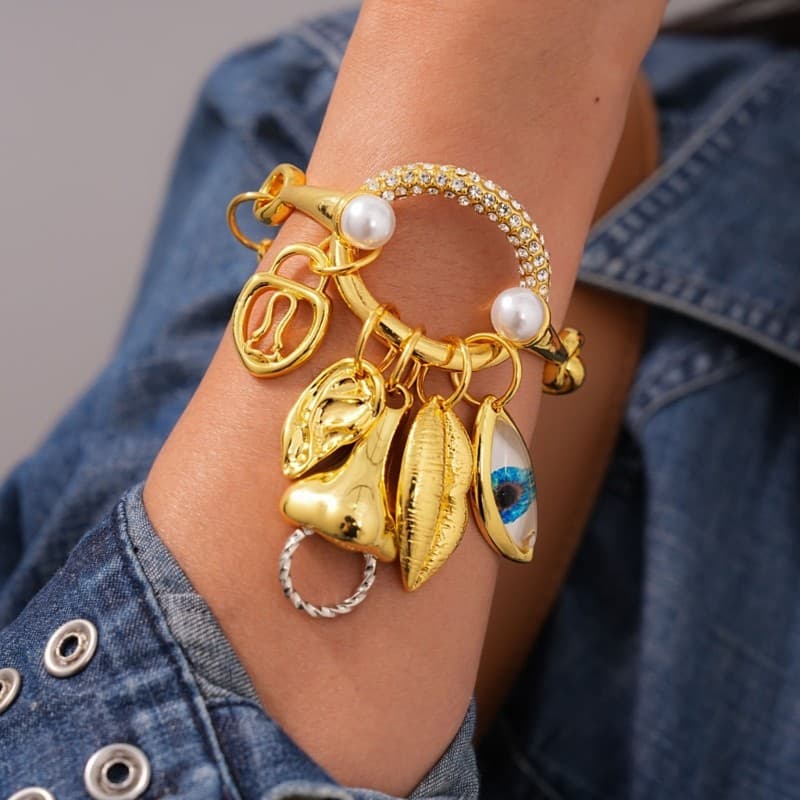 blg Pulseira Exclusiva Exagerada Pingente Rosto Ajustável Para E Meninas Joias Da