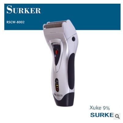 barbeador eletrico masculino SURKER SURKER 8002 Barbeador elétrico alternativo de 2 lâminas com faca de corte de costele