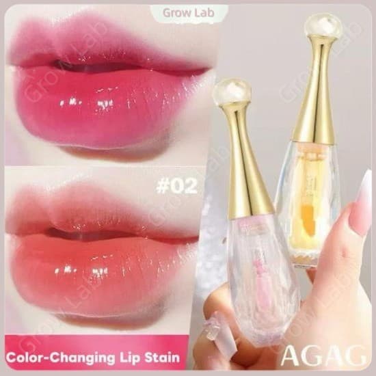 Lábio Transparente Que Muda De Cor , Cristal/Brilho , De Longa Duração , À Prova D'água , Brilhante