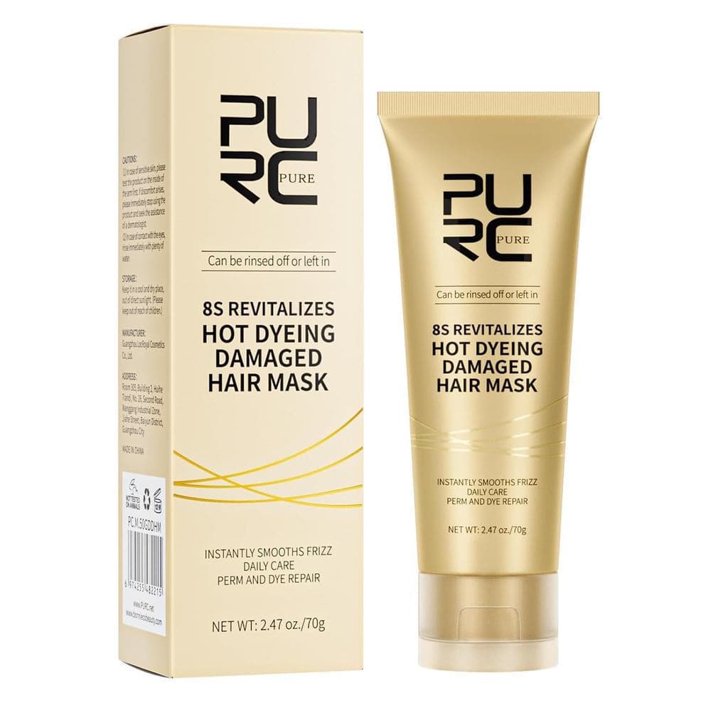PURCHairMask-8-StrawExpressTreatmentoothingStraighteningKeratinRepairMask, Máscara Reparadora para Cabelos Danificados