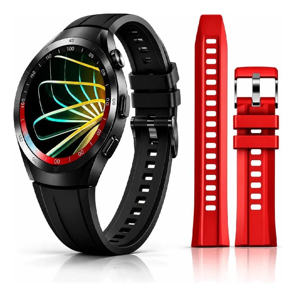 Relógio Smartwatch Am34 Redondo Sport Aurafit Com Pulseiras