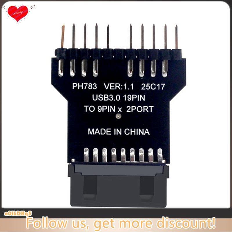USB 3.0 19pin Para 2.0 9pin Conversor USB3.0 USB2.0 9pin Adaptador Refrigeração De Água RGB Luz Ventilador Medição Veloc