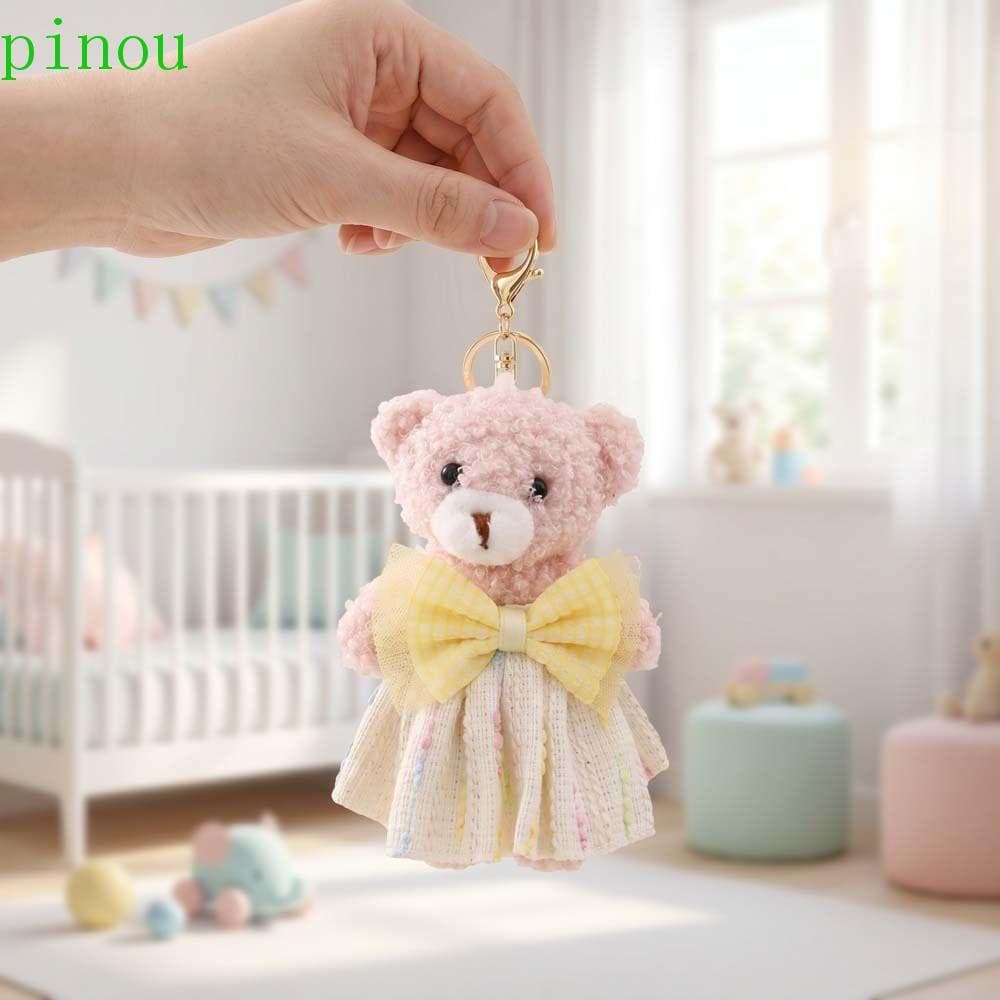 PINOU Urso Pingente De Pelúcia , Animal PP Algodão Ornamentos Brinquedo Realista De Kawaii De 12cm