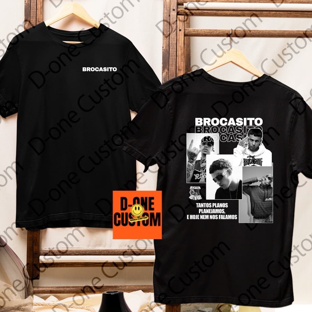 Camisa Camiseta Brocasito Hip-Hop Estampada Rap Peita Homenagem Musica Confortável Funk