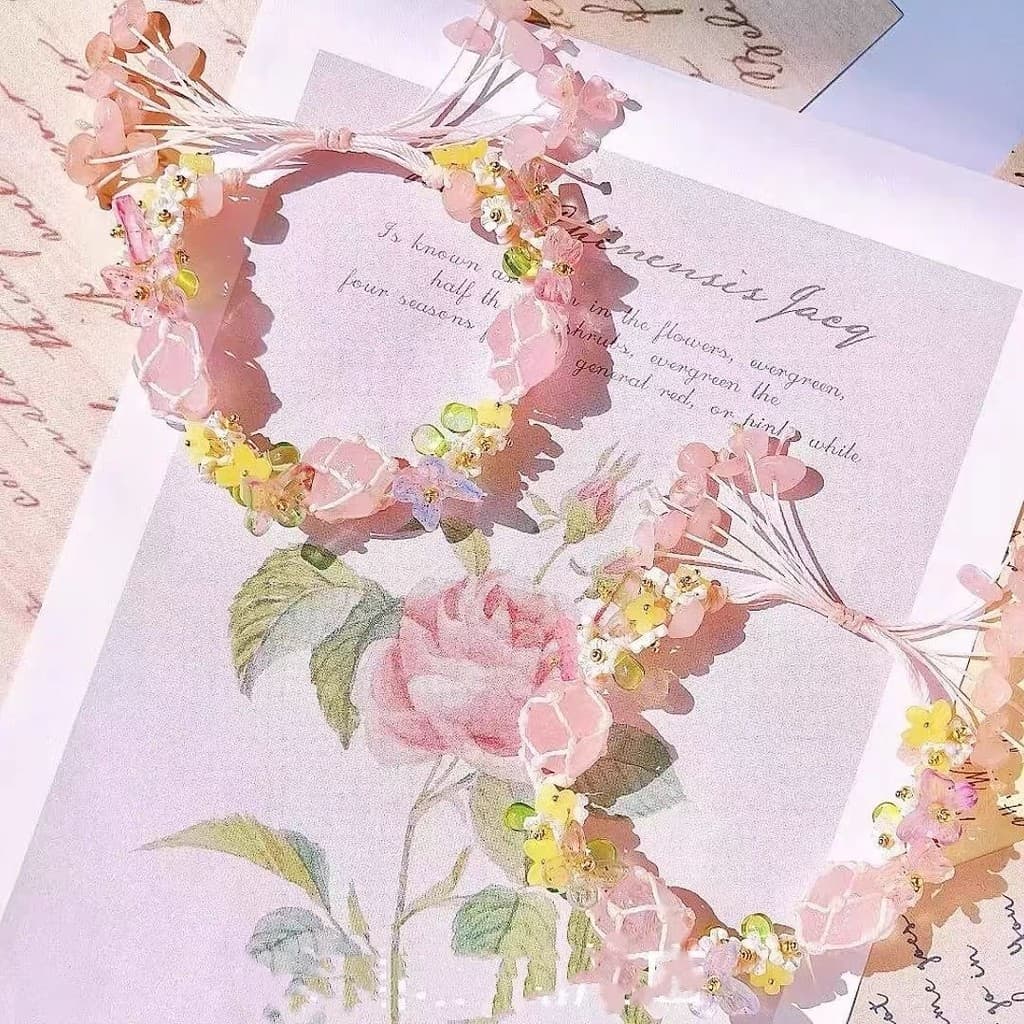 Super fada floresta estilo rosa flor trançada pulseira feminina nicho Design novo estilo quente fresco suave pulseira de