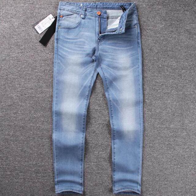 Contador genuíno JIM ''S Ji Aries roupas masculinas moda Casual fino ajuste lavado puro algodão estiramento Jeans SGA114
