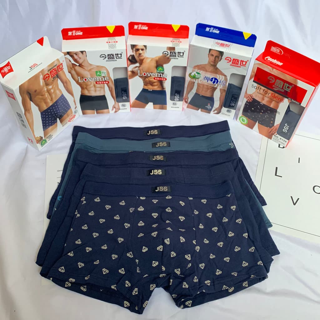 Caixa masculina roupa interior estiramento algodão Boxer Briefs Modal algodão sem costura cintura confortável respirável