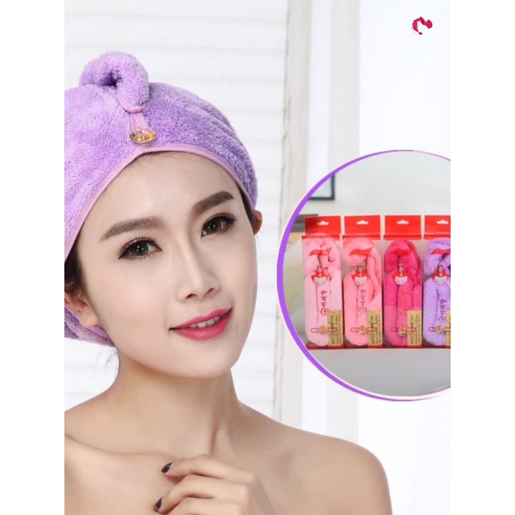 Coreia coreia Super absorvente toalha de cabelo seco Coral velo inverno novo estilo de alta qualidade dupla camada espes