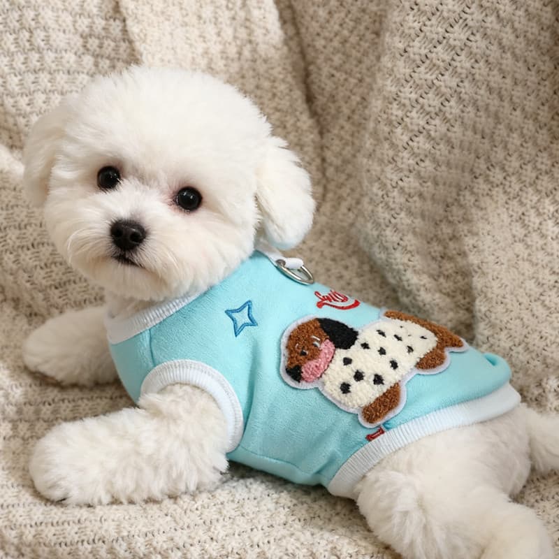 Cão outono inverno roupas pequeno cão inverno quente grosso roupas de inverno Bichon inverno tração dos desenhos animado