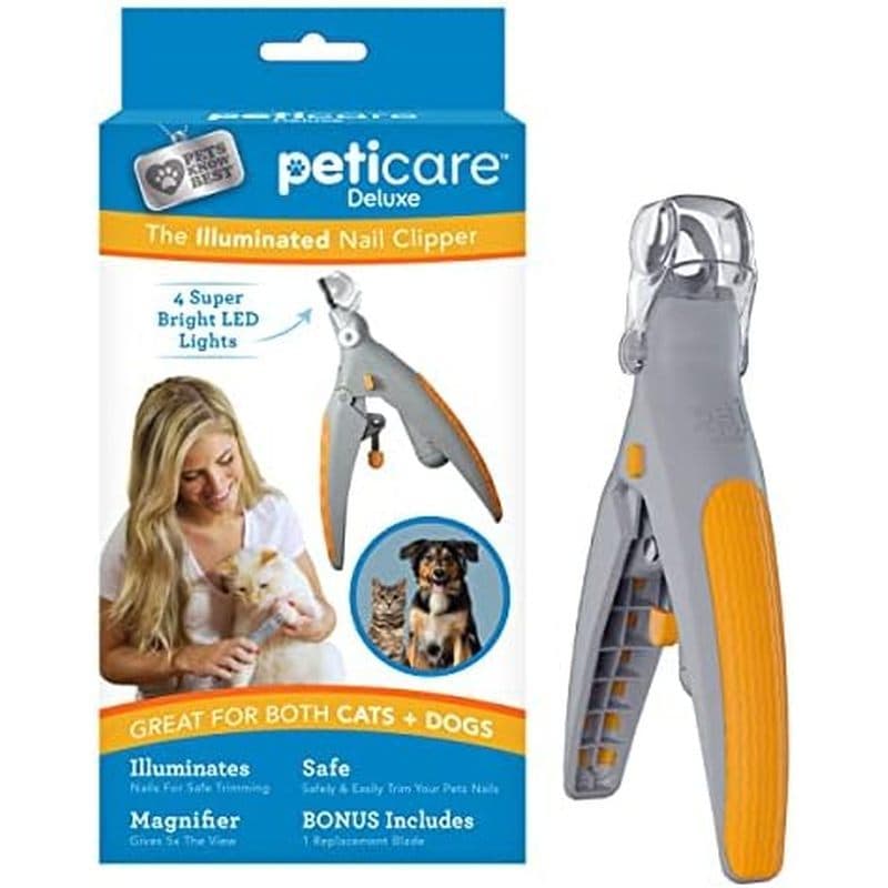 Cão Iluminado PetiCare & amp ; Cortador De Unhas Para Gatos Com Luz LED Ampliação 5X Corte Seguro E Preciso | Animais De