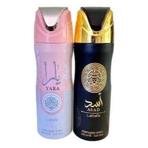 Kit Perfume Árabe Lattafa Asad Masculino E Yara Feminino Spray Corporal (100ml cada)